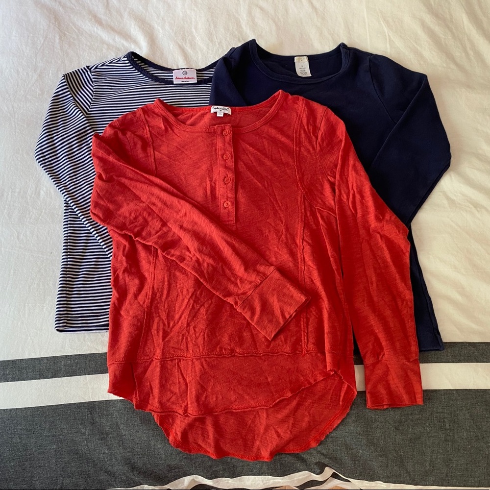 3 long sleeve girls t shirts size 10-12
